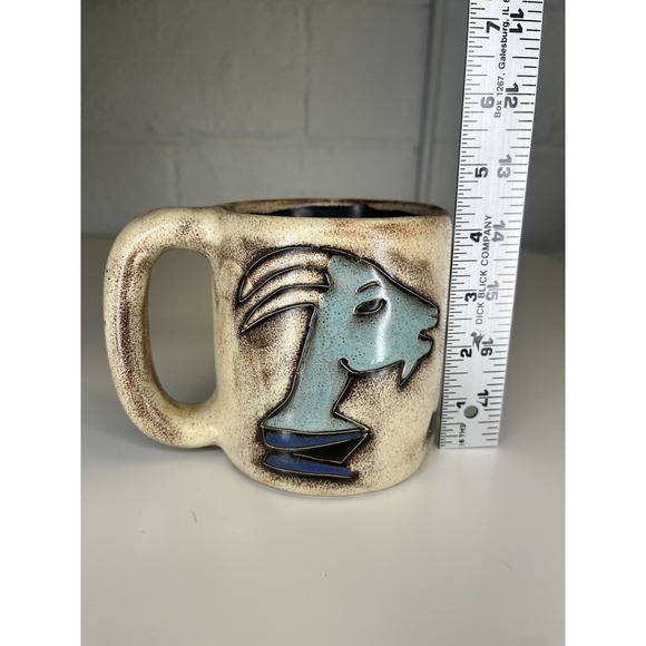 MARA Mexico Stoneware Capricorn Mug‎ Brown & Blue Zodiak Astrology Goat 16 oz - Picture 5 of 6